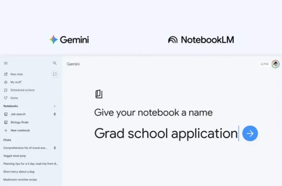 قابلیت Notebooks برای جمینای معرفی شد؛ ابزار جدید گوگل برای مدیریت پروژه‌ها