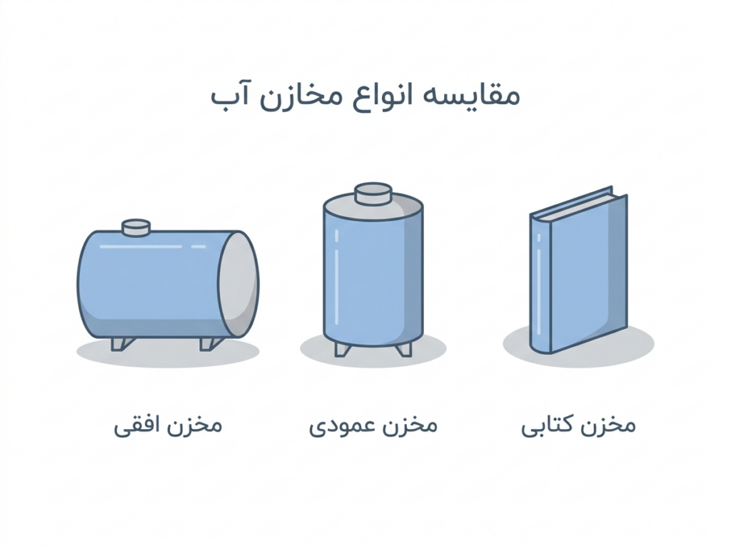راهنمای خرید مخزن آب مناسب برای ساختمان ، ویلا و آپارتمان مقایسه انواع مخازن آب