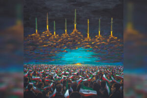 نقاشی جدید علی داودی برای شبِ موشکی ایران
