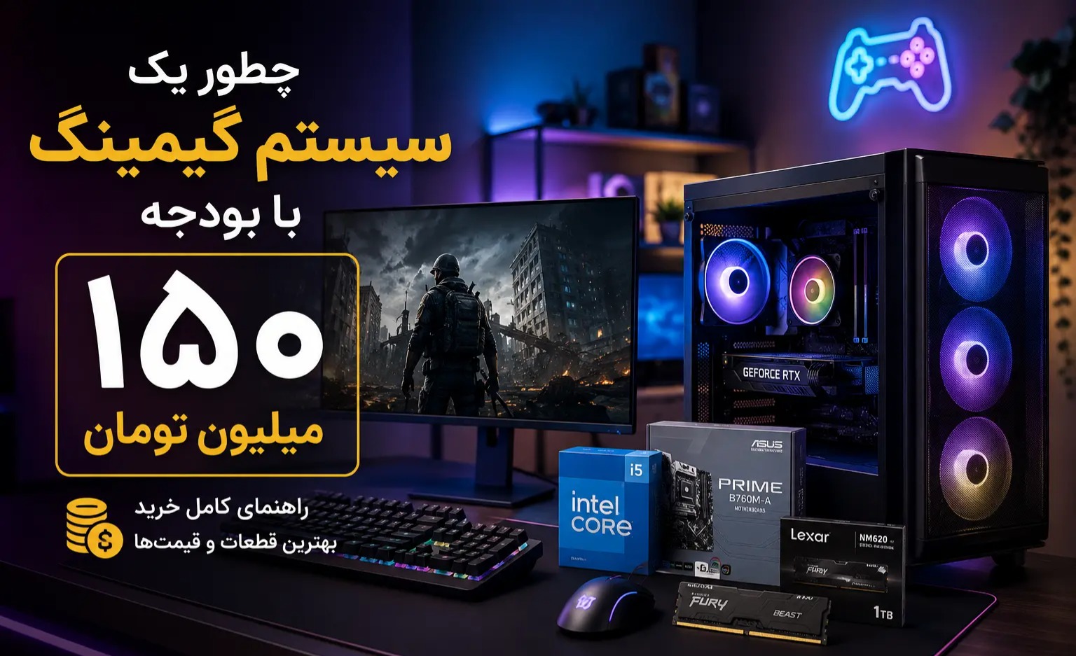 چطور یک سیستم گیمینگ با بودجه ۱۵۰ میلیون تومان ببندیم؟
