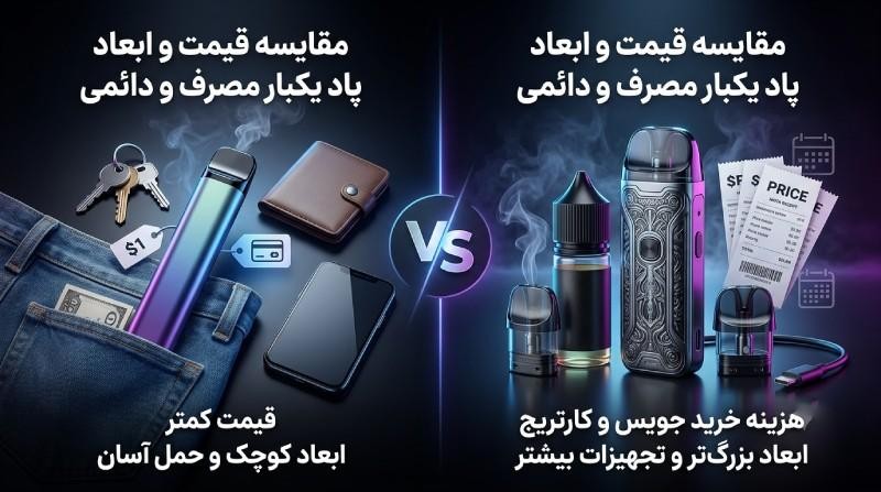 پاد یکبار مصرف یا دائمی؟ کدام بهتر است؟ مقایسه قیمت پاد سیستم و پلذ یکبار مصرف